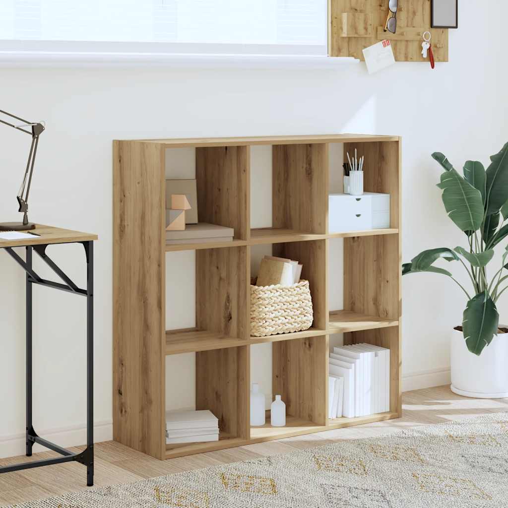 Bookcase Artisian Oak 102x32x102 cm Engineered Wood