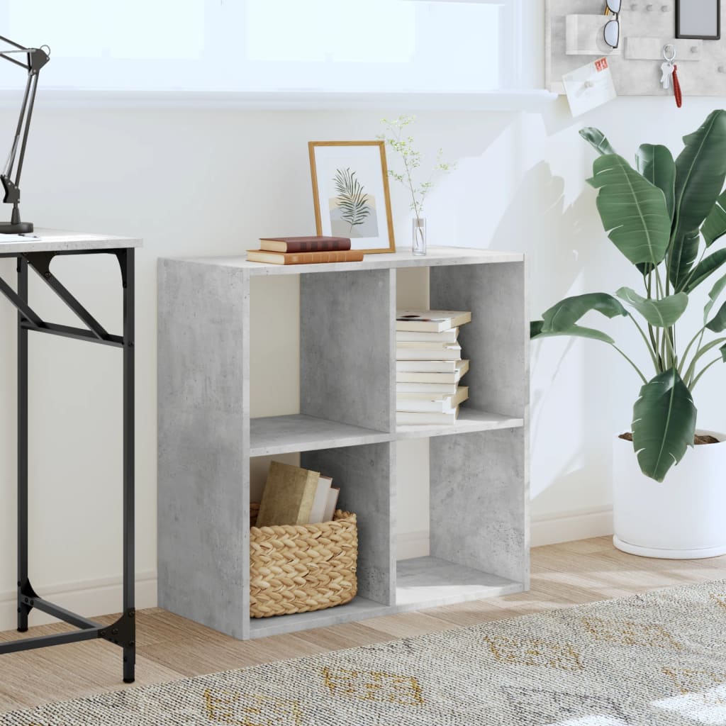 Bookcase Concrete Grey 68,5x32x68,5 cm Engineered Wood