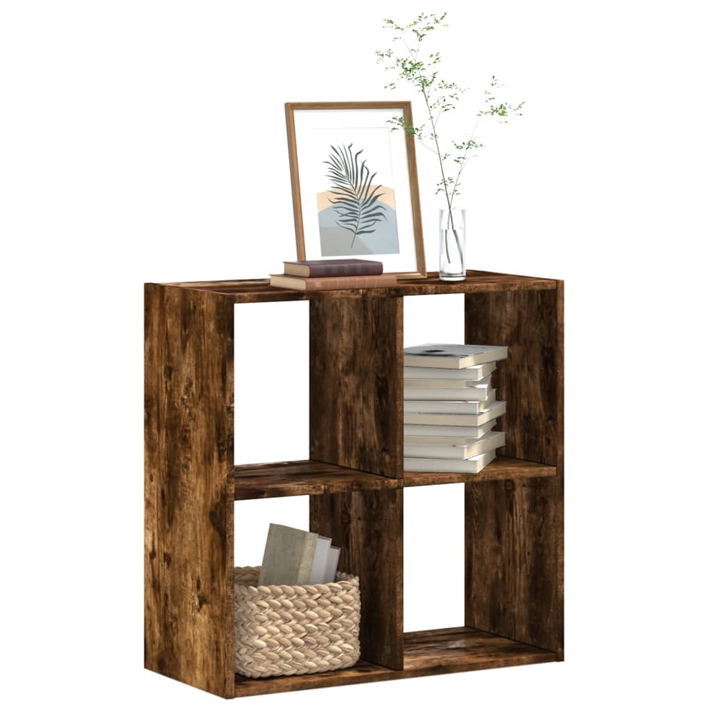 Bookcase Smoked Oak 68,5x32x68,5 cm Engineered Wood