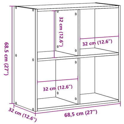 Bookcase Old Wood 68,5x32x68,5 cm Engineered Wood
