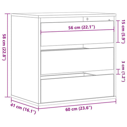 Corner Chest of Drawers Artisian Oak 60x41x58 cm Engineered Wood