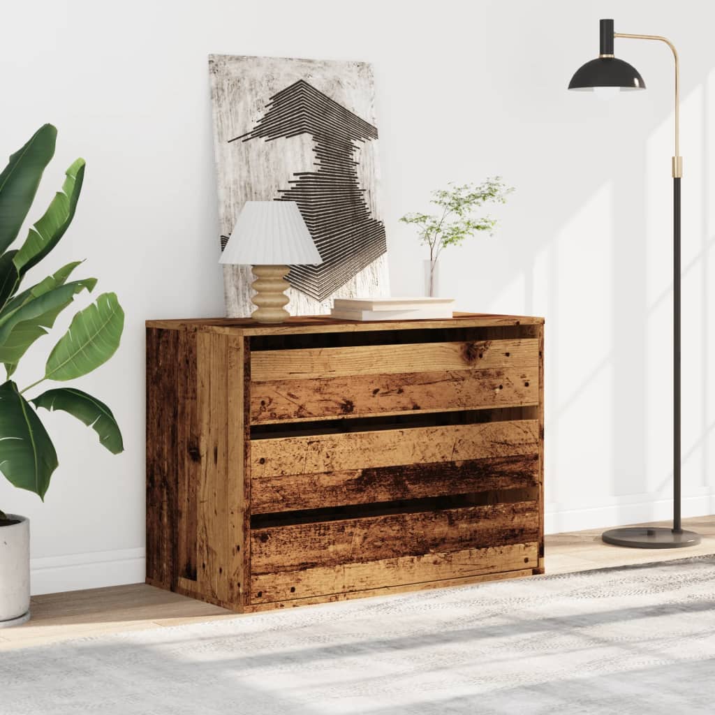 Corner Chest of Drawers Old Wood 80x41x58 cm Engineered Wood