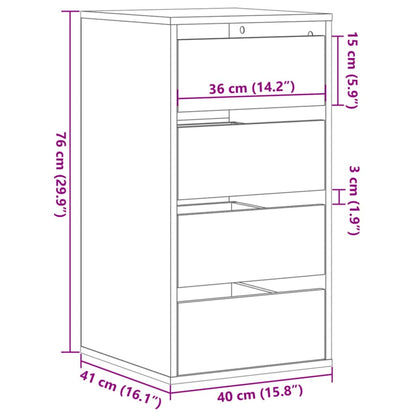 Corner Chest of Drawers Artisian Oak 40x41x76 cm Engineered Wood