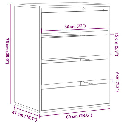 Corner Chest of Drawers Concrete Grey 60x41x76 cm Engineered Wood