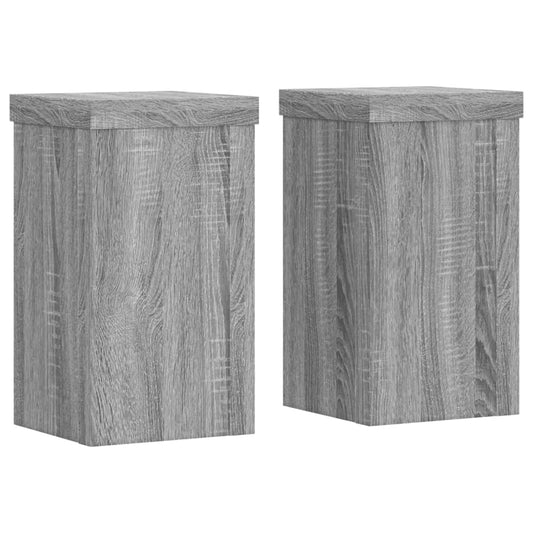 Plant Stand 2 pcs Grey Sonoma 10 x 10 x 18 cm Engineered Wood
