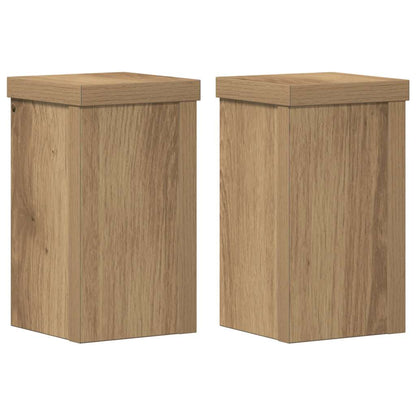 Plant Stands 2 pcs Artisan Oak 10x10x18 cm Engineered Wood