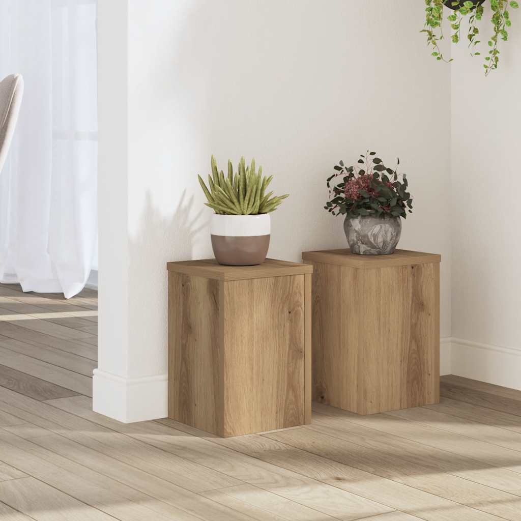Plant Stands 2 pcs Artisan Oak 20x20x30 cm Engineered Wood