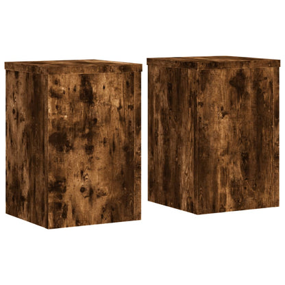Plant Stands 2 pcs Smoked Oak 25x25x35 cm Engineered Wood