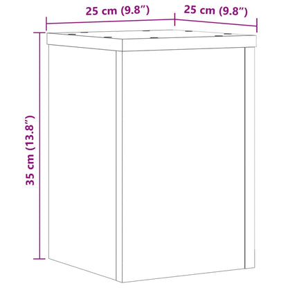 Plant Stands 2 pcs Smoked Oak 25x25x35 cm Engineered Wood