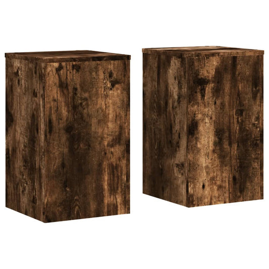Plant Stand 2 pcs Smoked Oak 30 x 30 x 50 cm Engineered Wood