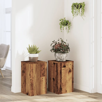 Plant Stands 2 pcs Old Wood 30x30x50 cm Engineered wood