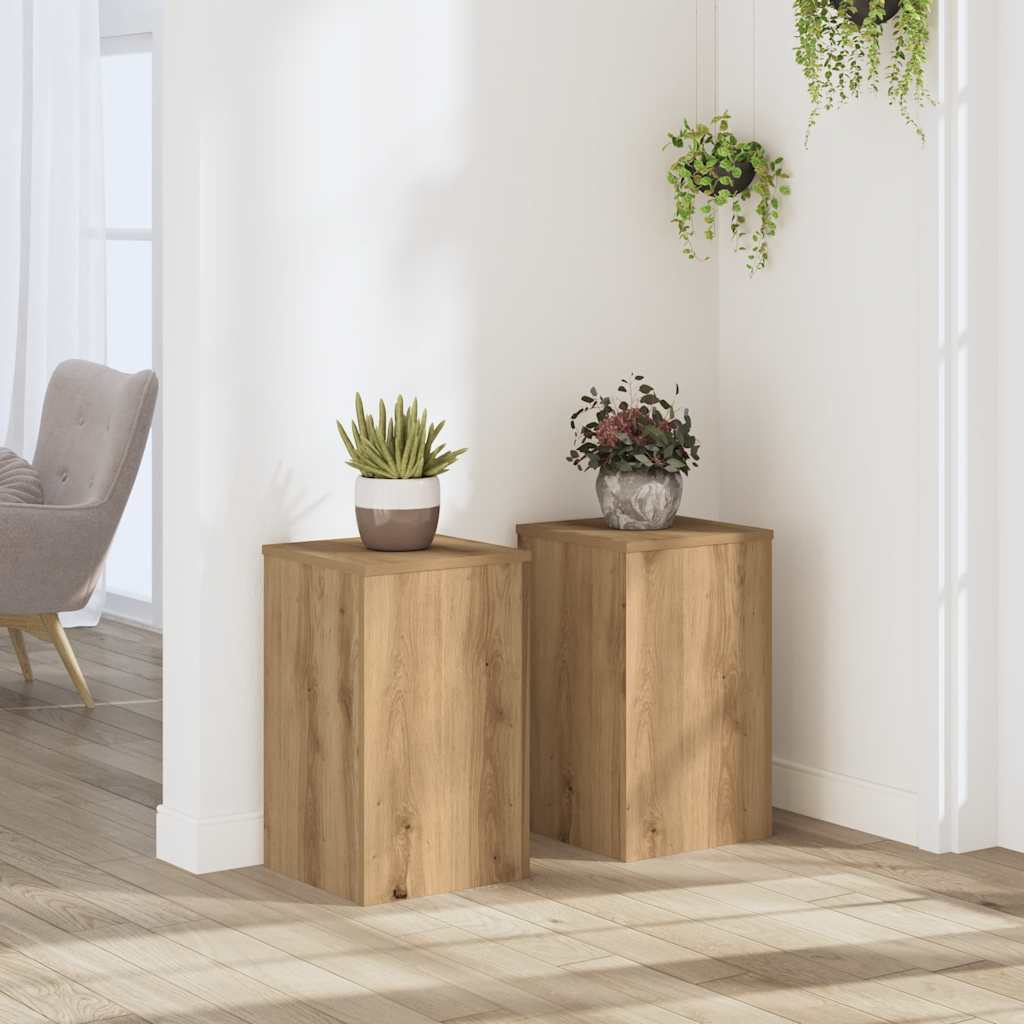 Plant Stands 2 pcs Artisan Oak 30x30x50 cm Engineered wood
