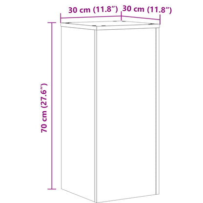Plant Stands 2 pcs White 30x30x70 cm Engineered wood