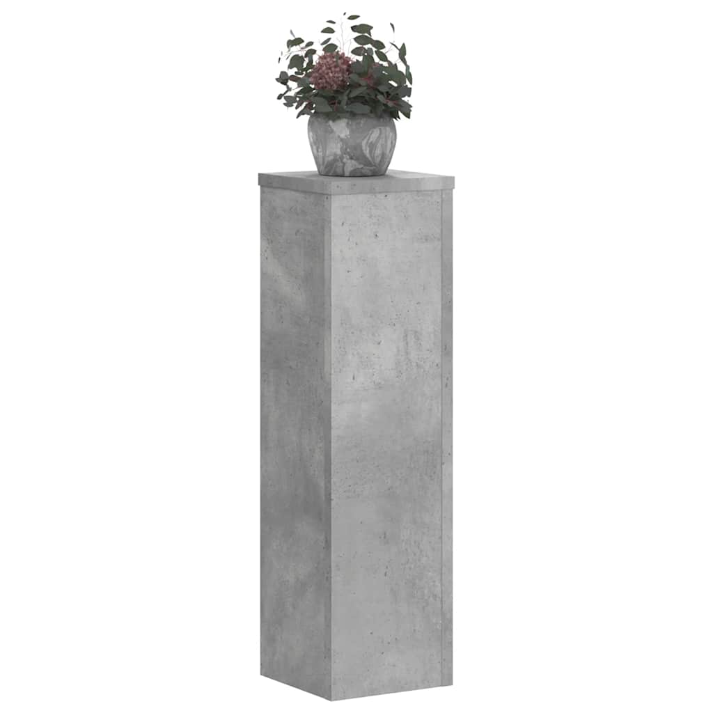 Plant Stands 2 pcs Concrete Grey 17x17x60 cm Engineered Wood