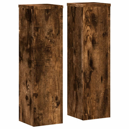 Plant Stands 2 pcs Smoked Oak 17x17x60 cm Engineered Wood