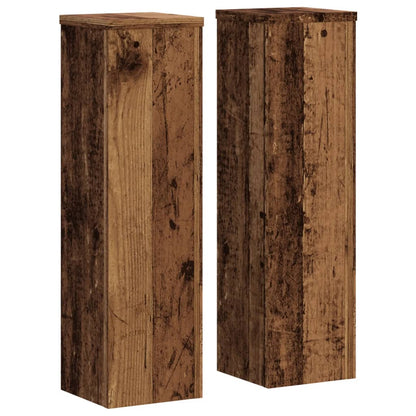 Plant Stands 2 pcs Old Wood 17x17x60 cm Engineered Wood