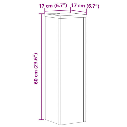 Plant Stands 2 pcs Old Wood 17x17x60 cm Engineered Wood
