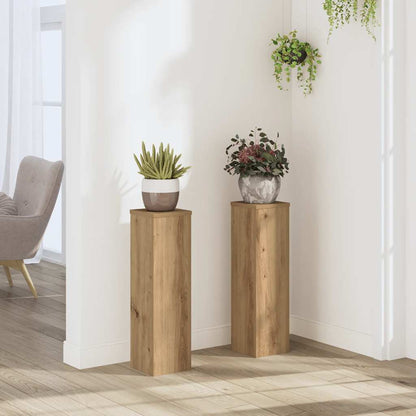 Plant Stands 2 pcs Artisan Oak 17x17x60 cm Engineered Wood