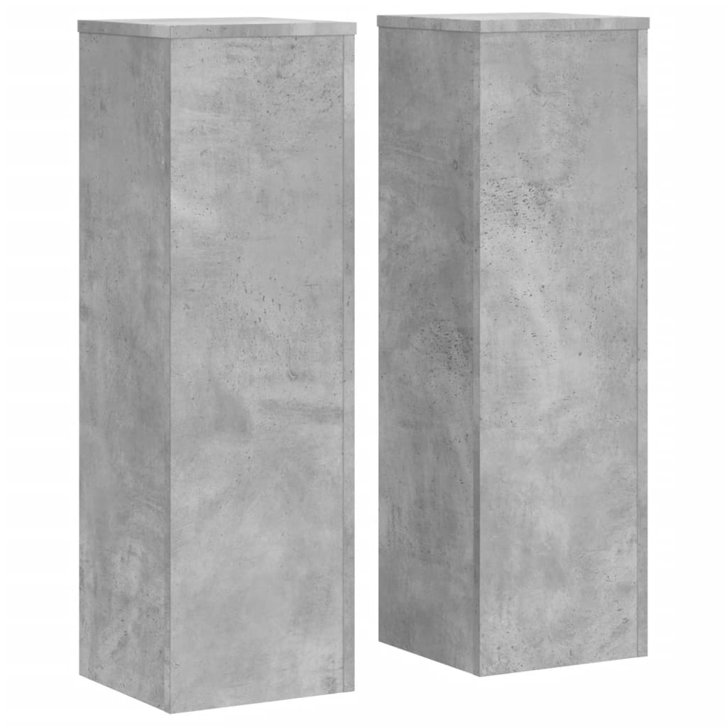 Plant Stands 2 pcs Concrete Grey 25x25x80 cm Engineered Wood