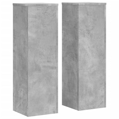 Plant Stands 2 pcs Concrete Grey 25x25x80 cm Engineered Wood