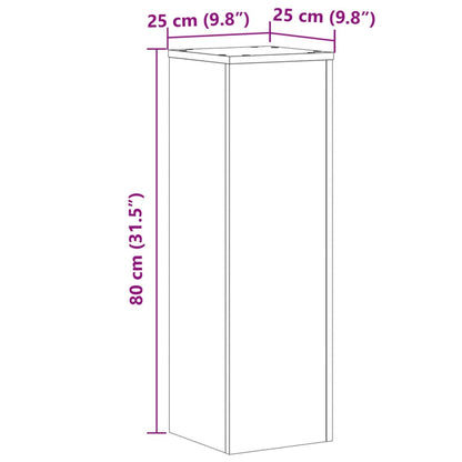 Plant Stands 2 pcs Smoked Oak 25x25x80 cm Engineered Wood