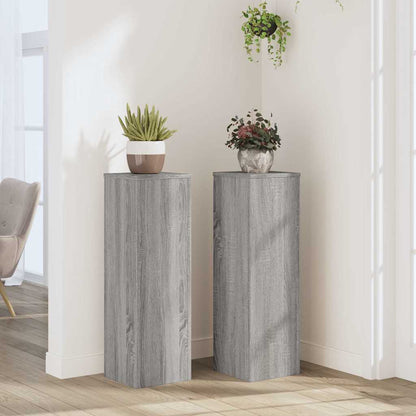 Plant Stands 2 pcs Grey Sonoma 25x25x80 cm Engineered Wood