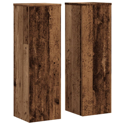 Plant Stands 2 pcs Old Wood 25x25x80 cm Engineered Wood