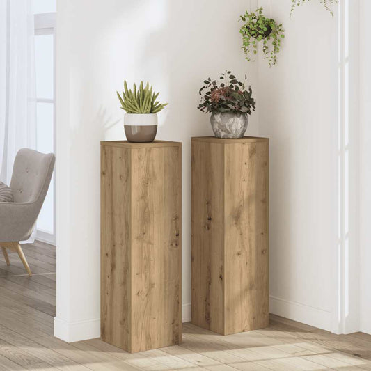 Plant Stand 2 pcs Oak 25 x 25 x 80 cm Engineered Wood