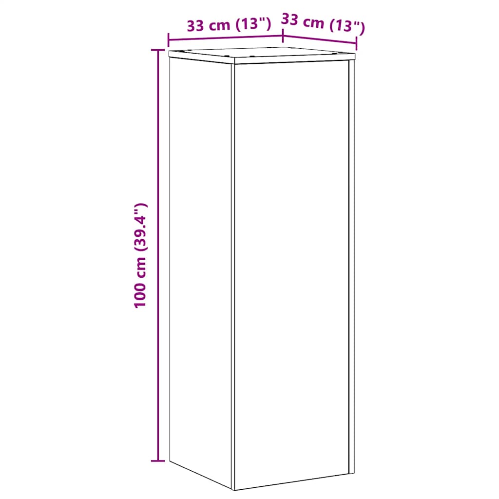 Plant Stand White 33x33x100 cm Engineered Wood