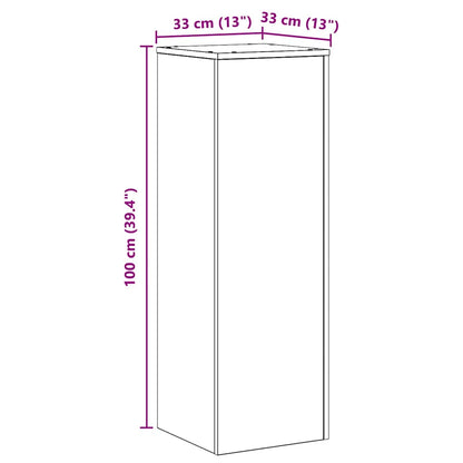 Plant Stand White 33x33x100 cm Engineered Wood