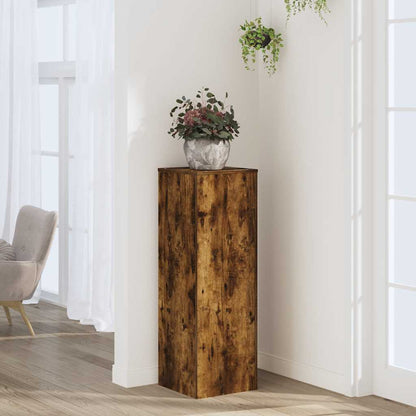 Plant Stand Smoked Oak 33x33x100 cm Engineered Wood