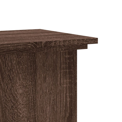 Plant Stand Brown Oak 33x33x80 cm Engineered Wood
