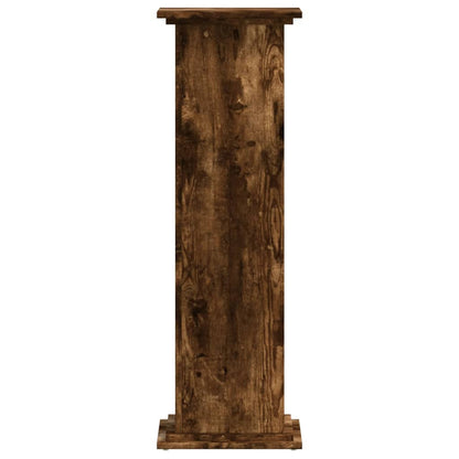 Plant Stand Smoked Oak 33x33x100 cm Engineered Wood