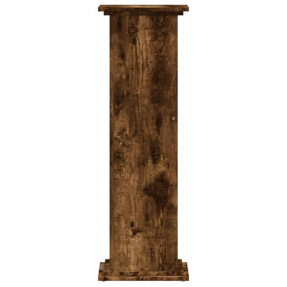 Plant Stand Smoked Oak 33x33x100 cm Engineered Wood