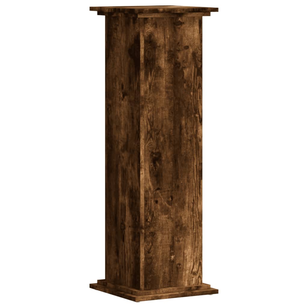 Plant Stand Smoked Oak 33x33x100 cm Engineered Wood