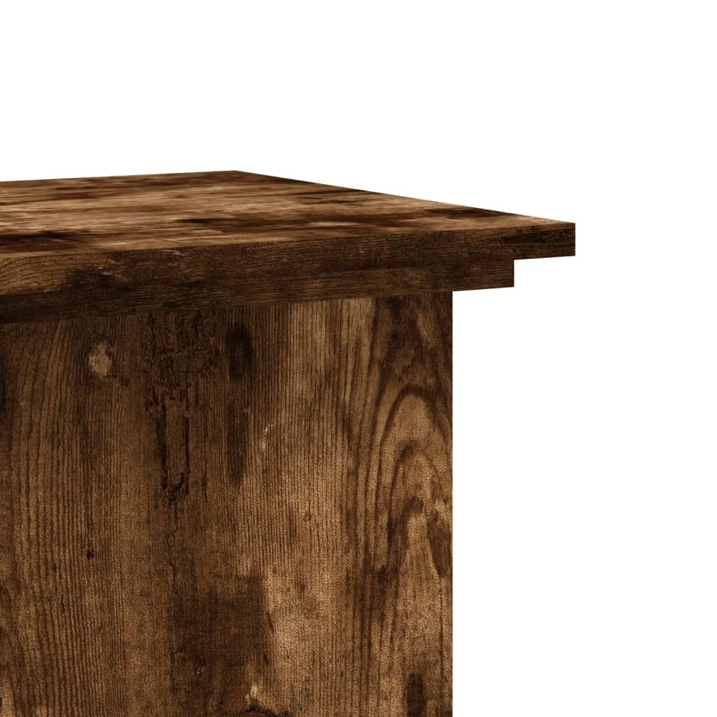 Plant Stand Smoked Oak 33x33x100 cm Engineered Wood