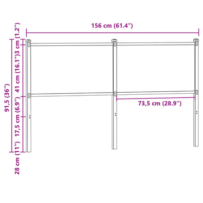 Replace Headboard Smoked Oak 150 cm Engineered Wood and Steel