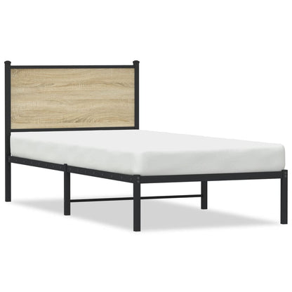 Metal Bed Frame without Mattress Sonoma Oak 80x200 cm