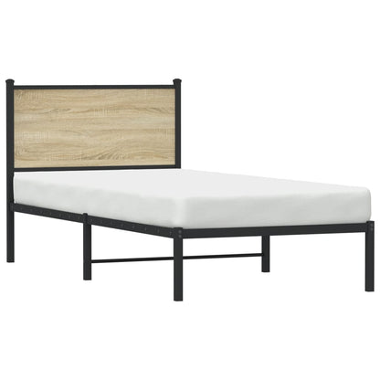 Metal Bed Frame without Mattress Sonoma Oak 80x200 cm