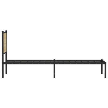 Metal Bed Frame without Mattress Sonoma Oak 80x200 cm