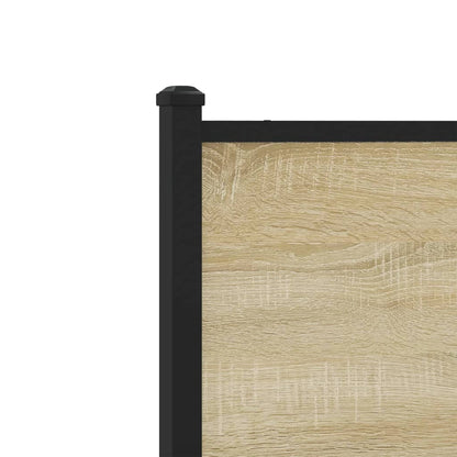 Metal Bed Frame without Mattress Sonoma Oak 137x190 cm