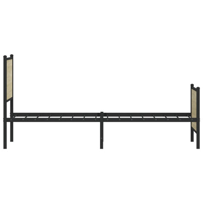 Metal Bed Frame without Mattress Sonoma Oak 90x200 cm