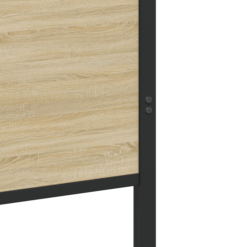 Metal Bed Frame without Mattress Sonoma Oak 90x200 cm