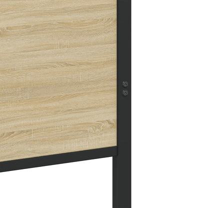 Metal Bed Frame without Mattress Sonoma Oak 90x200 cm