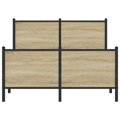 Metal Bed Frame without Mattress Sonoma Oak 120x200 cm
