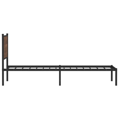 Metal Bed Frame without Mattress Brown Oak 100x200 cm