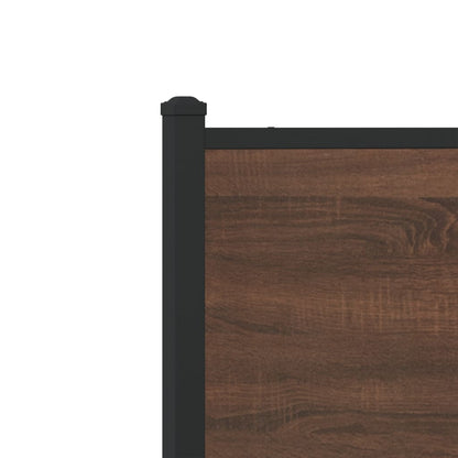 Metal Bed Frame without Mattress Brown Oak 90x200 cm