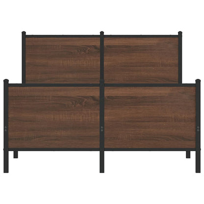 Metal Bed Frame without Mattress Brown Oak 120x200 cm
