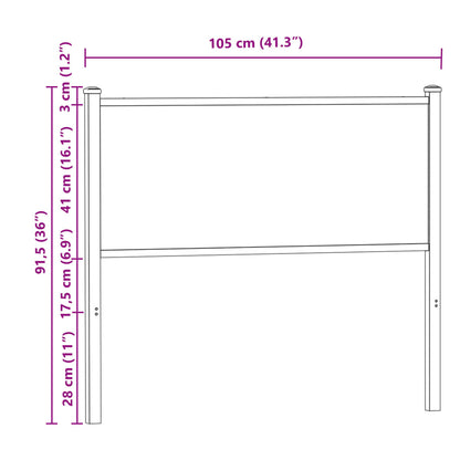 Replace Headboard Brown Oak 100 cm Engineered Wood and Steel