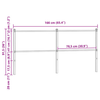 Replace Headboard Brown Oak 160 cm Engineered Wood and Steel